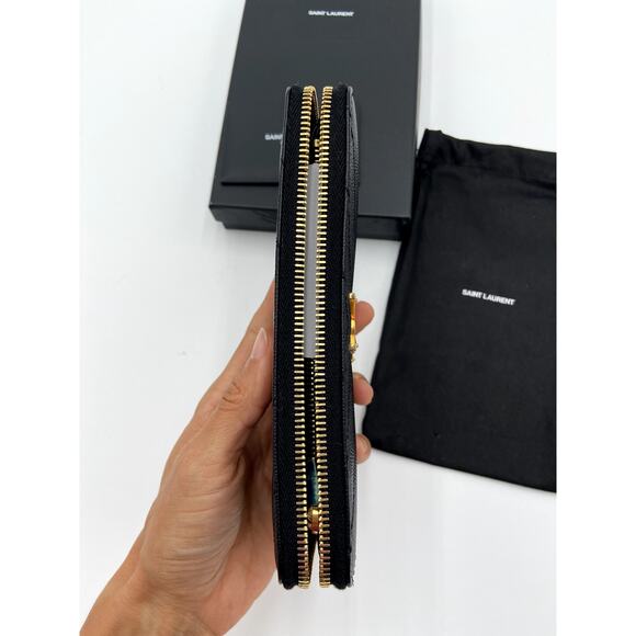 YSL Monogram Large Continental Zip Wallet in Grained Leather - Picture 6 of 10